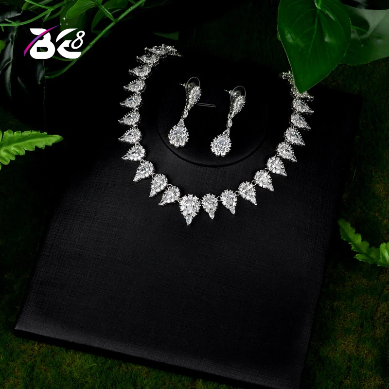 

Be 8 Elegent Sparkling AAA Cubic Zirconia Jewely Sets for Bridal Wedding Jewelry Brilliant Bijoux for Women S097