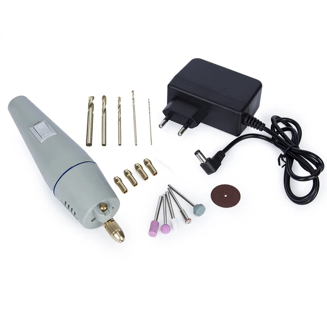 110V 220V Mini Drill Electric Drill DC 12V Rotary Tool With Case and 17pcs Power Tools Accessories For Dremel Mini Grinder Tool