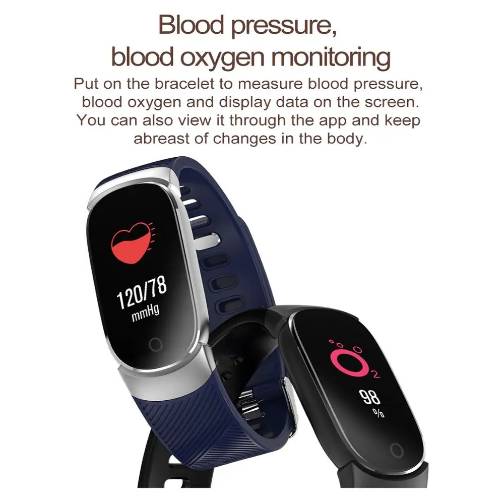 GMOVE QW16 Smart Sports Modes Activity Fitness Band Heart Rate Tracker Blood Pressure Bracelet VS mi Band 3 4 Android IOS Phone