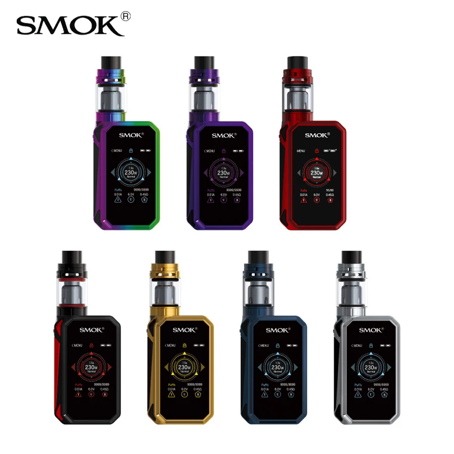 

Original SMOK G-Priv 2 KIT 230W G PRIV 2 Mod Touch Screen 4ml X-BABY Tank Electronic Cigarette Vape KIT With Battery Vaporizer