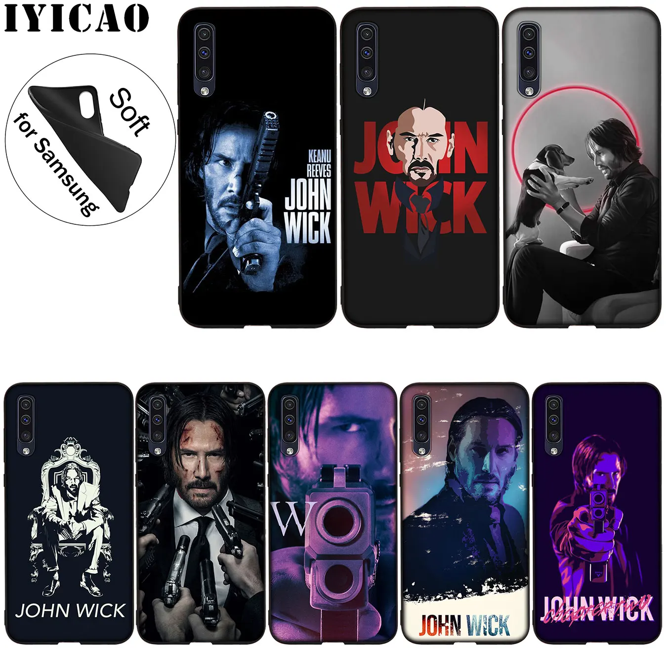 

IYICAO John Wick Chapter Soft Silicone Case for Samsung Galaxy A70 A60 A50 A40 A30 A20 A10 A50S A40S A30S A20S A10S Black Cover