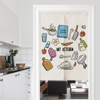 

Japanese Restaurant Kitchen Linen Door Curtain Noren Bedroom Curtains Home Entrance decoration Customizable curtain