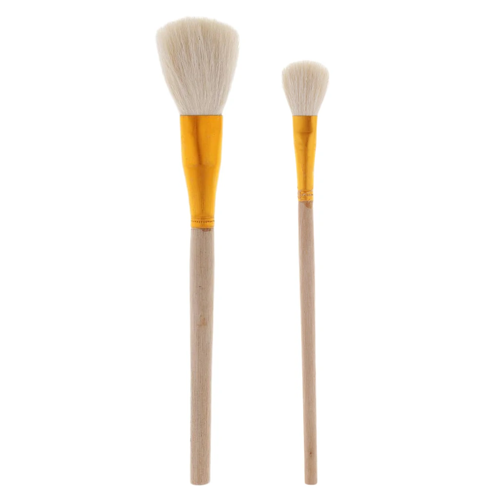 2 Pieces Pottery & Clay Sculpting Tools,Wooden Bid Head Brush for DIY Modeling Clay Ceramic Pottery Cleaning Tool