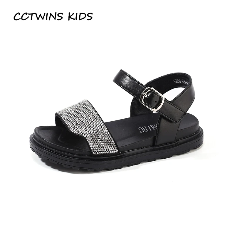 

CCTWINS Kids Shoes 2019 Summer Girls Fashion Rhinestone Princess Party Shoe Toddler Children Flat Baby Glitter Sandals PS524