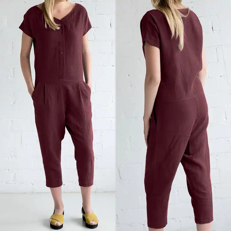 plus size linen overalls