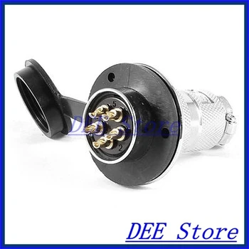 

Flange Mounting GX25-5 5Pin Male 25mm Aviation Plug Connector w Plastic Cover