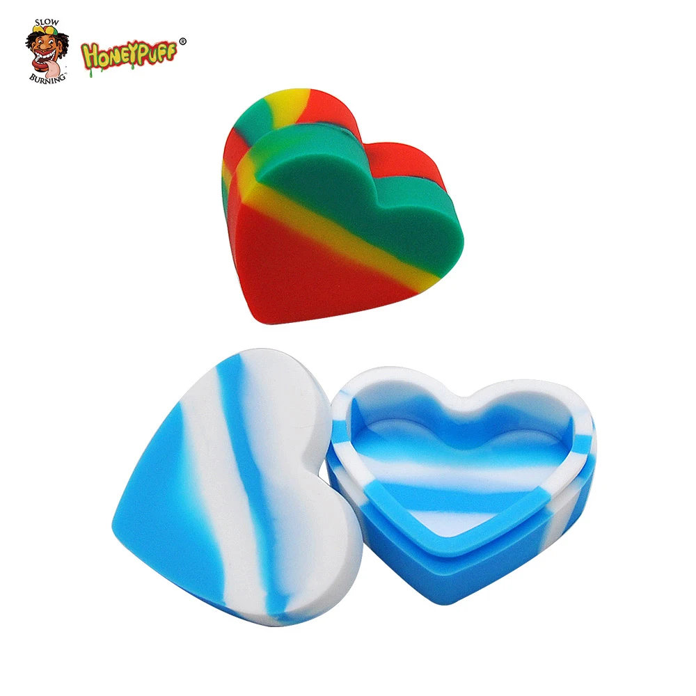 HONEYPUFF LOVE Heart Shape Wax Oil Jar 18 ML Volume FDA Silicone Container Big Nice Love Portable Size | Дом и сад