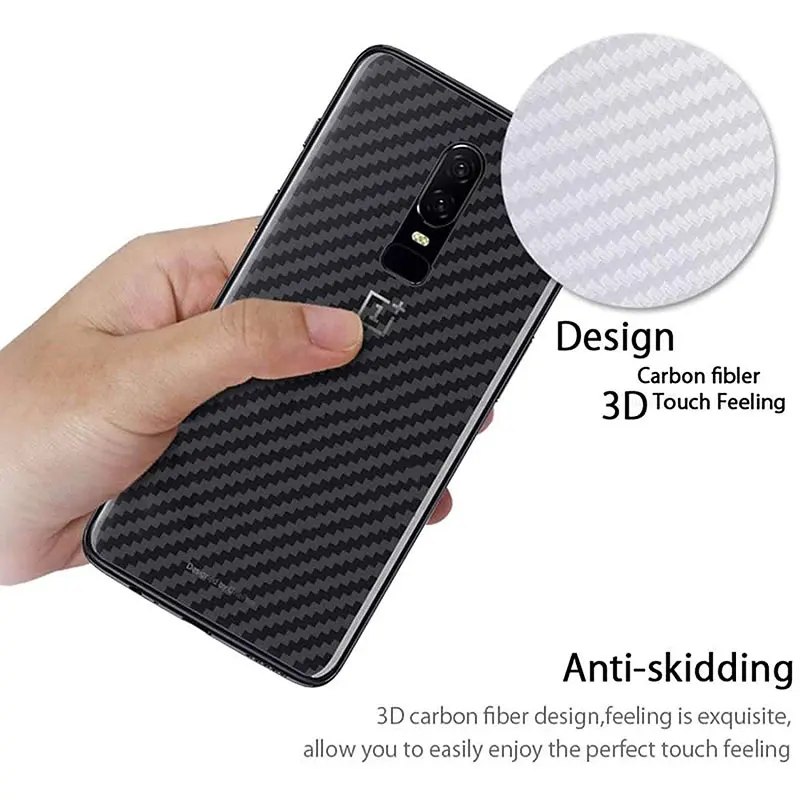 Ascromy For One Plus 5T Back Protection 3D Transparent Mobile Phone Carbon Fiber Back Cover Protector Film For OnePlus 6 5 Rear (4)
