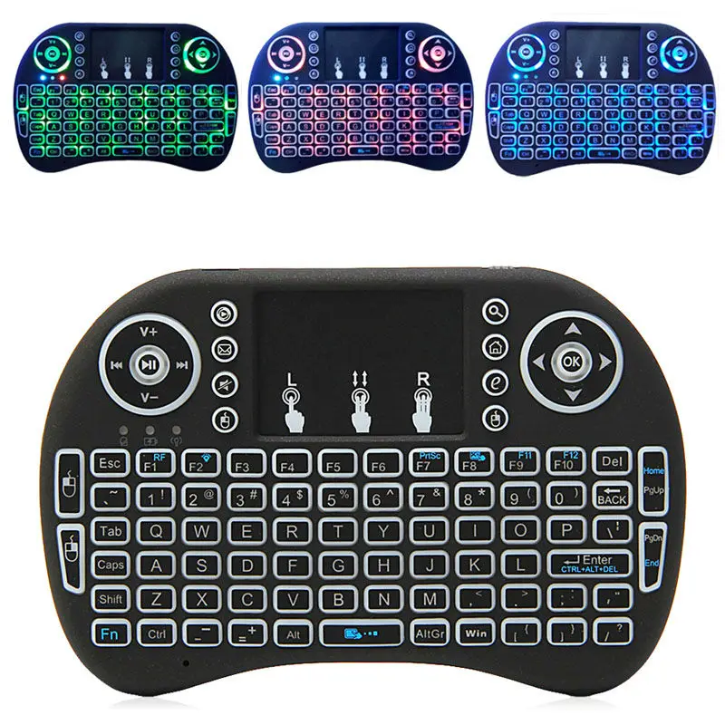 Мини 2 4G 3 цвета с подсветкой беспроводная сенсорная клавиатура Air Mouse для ПК Pad Android