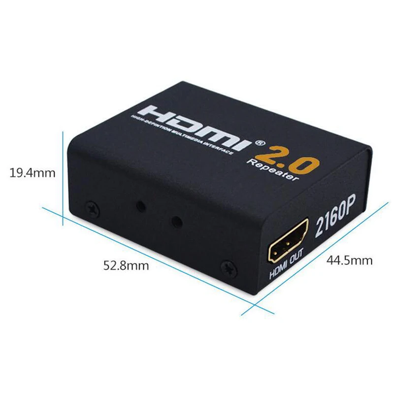 4K x 2K 2,0 HDMI Ретранслятор HDMI удлинитель 1080P 3D HDMI кабель адаптер Усилитель сигнала Усилитель над сигналом HDTV до 60 м