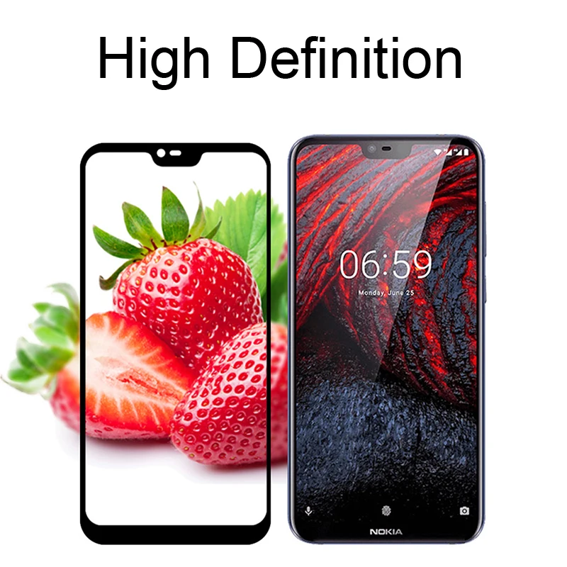 9H для экрана из закаленного стекла для Nokia 8,1 Full HD экран протектор noki/Рабочая обувь 2,1 3,1 5,1 6,1 7,1 8,1 плюс защитное стекло пленка x 2, 3, 5, 6, 7, 2018X7x6x5