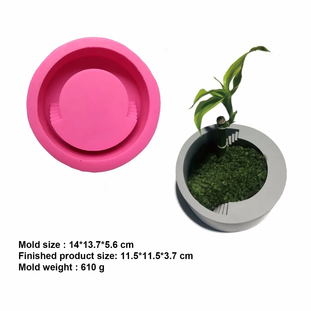 DIY Cement Flower Vase mould Concrete Flower Pot Silicone Mold for home Cactus Succulent Plants