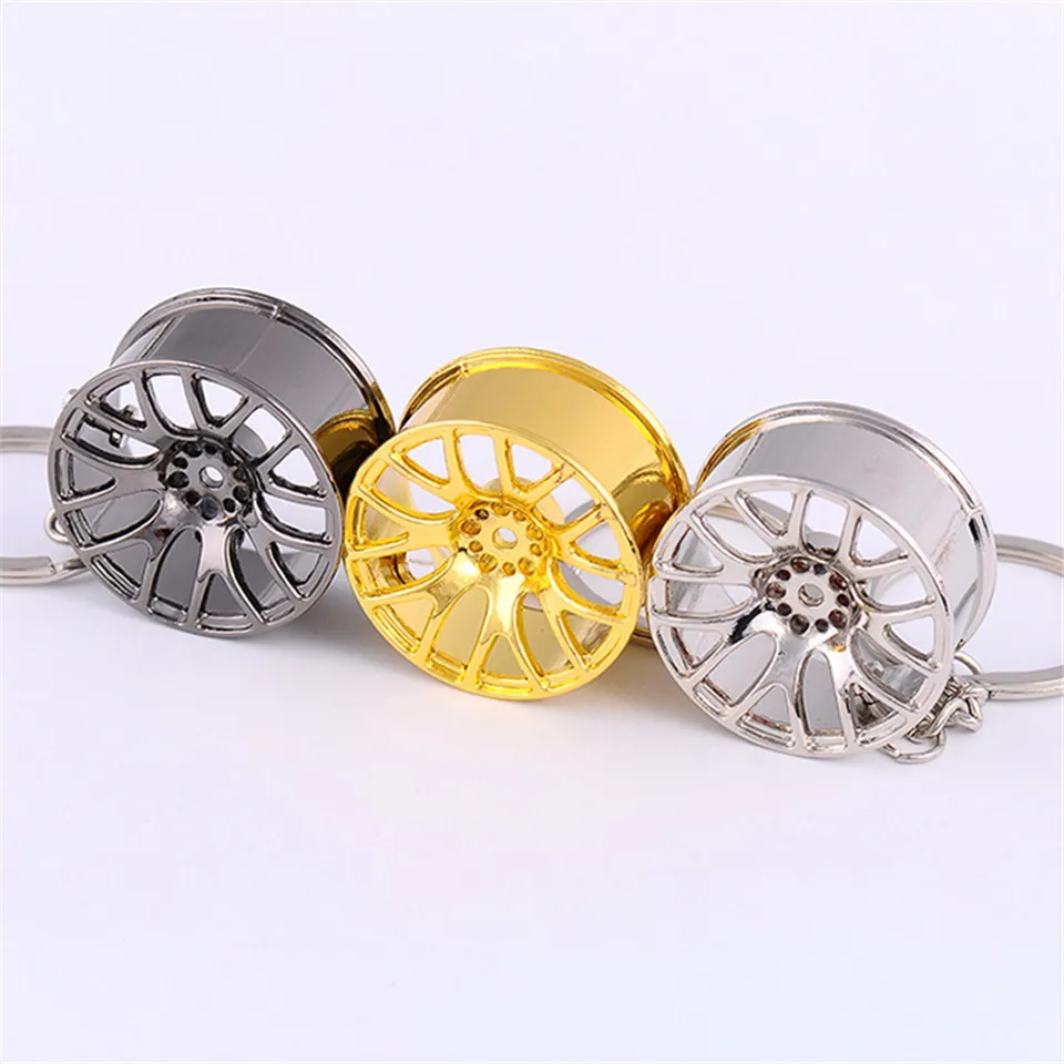 Cool Luxury Metal Creative Keychain Wheel Rim Model Key Chain Car Personality Keyring Wheel Hub Key Chains Key Rings (8)
