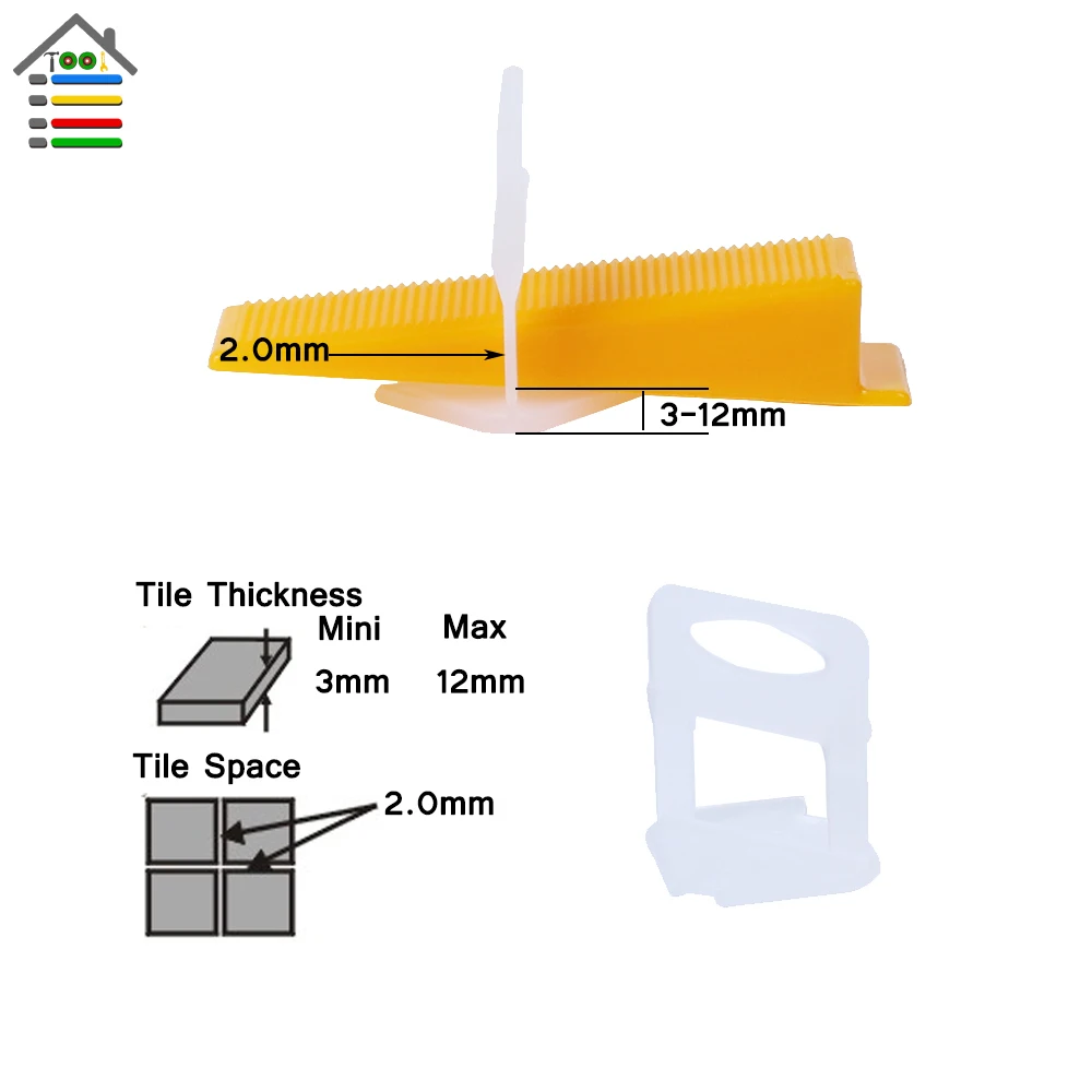 100 шт. зажимы с 50 шт. клинья плиточные прокладки выравниватель плитки керамические тильщики сантехники 2 мм зазор стены пол D Тип выравнивания системы инструмент