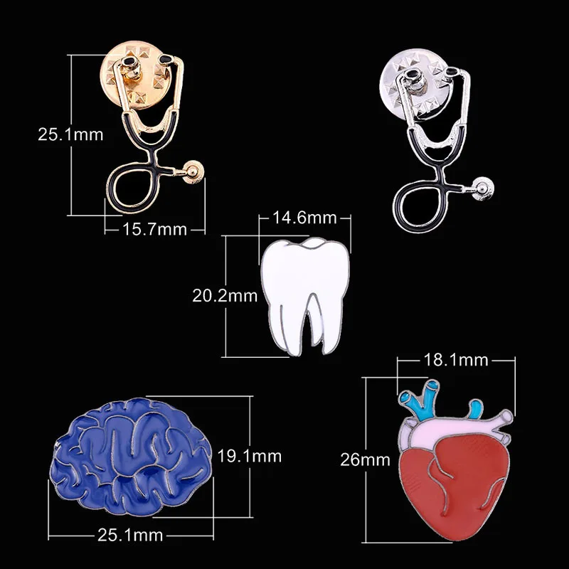 Эмалированная брошь для пар с героями мультфильмов аксессуары стетоскоп