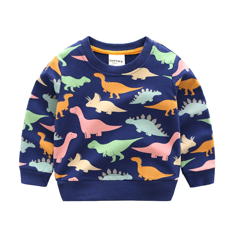 

New Spring 2019 Baby Boy Girl Sweater Long Sleeve O-Neck Dinosaur Cotton Kids Clothes Tops Outfits Children Sweater for Boy 2-7T