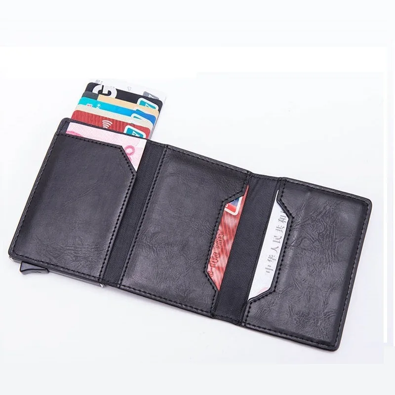 Мужской Rfid кошелек держатель для карт стикер визиток карман монет металлический