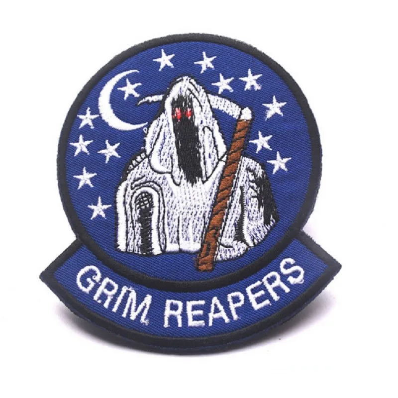 3d刺繍パッチ腕章ループとフックグリムリーパーパッチ彼死神パッチ Embroidery Patch Grim Reaper Patches3d Embroidery Patch Aliexpress