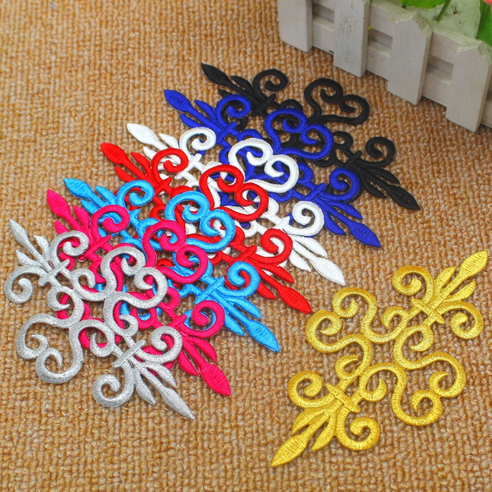 

Gold Cosplay Costumes Appliques Trims 15 Pcs/Lot Golden Embroidery Iron on Patches 15*8cm