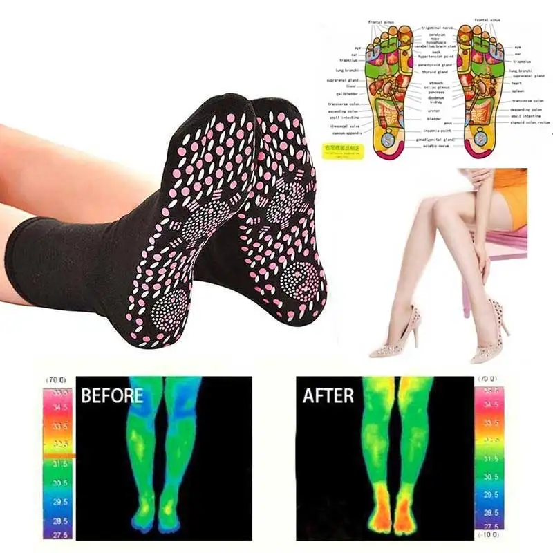 

New Self-Heating Health Care Socks Tourmaline Magnetic Therapy Comfortable And Breathable Massager Winter Warm Foot Care Socks