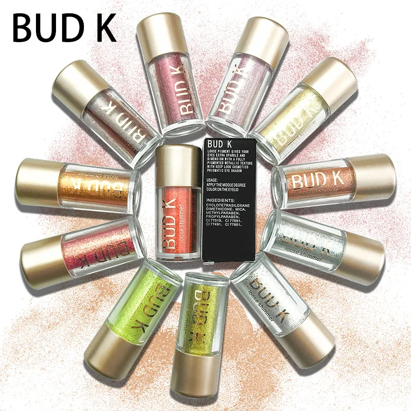 

BUD K Pro Eye Makeup Glitter Shimmer Eyeshadow Powder Multi-Functional Beauty Cosmetics Long Lasting Tint Waterproof Eyeshadow