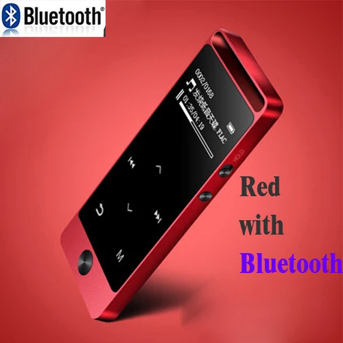 Металл ультратонких Bluetooth MP3 плеер с 8 ГБ памяти Поддержка карты памяти и 1,1 дюймов Экран 25 часов больше часов срок службы батареи - Цвет: Red With BLuetooth