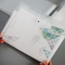 1pcs student creative simple PVC non-printing wind file storage bag wholesale Spvega buckle belt organ bag