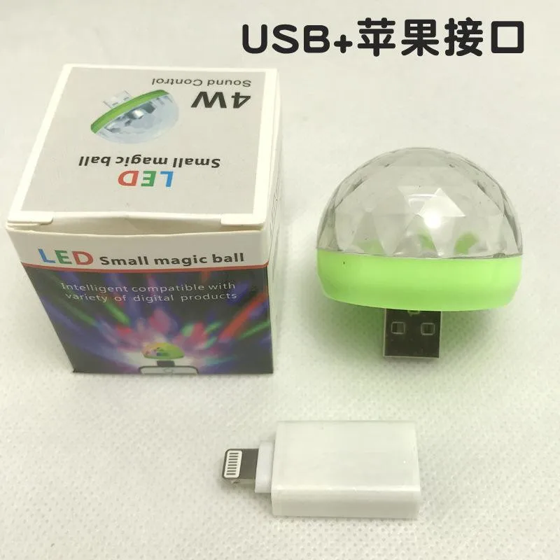 Автомобильный светильник s для двери мотоцикла, Мини Портативный USB диско-светильник s family Reunion, волшебный шар, светильник для мобильного телефона, USB светильник, автомобильные аксессуары - Испускаемый цвет: For IPhone