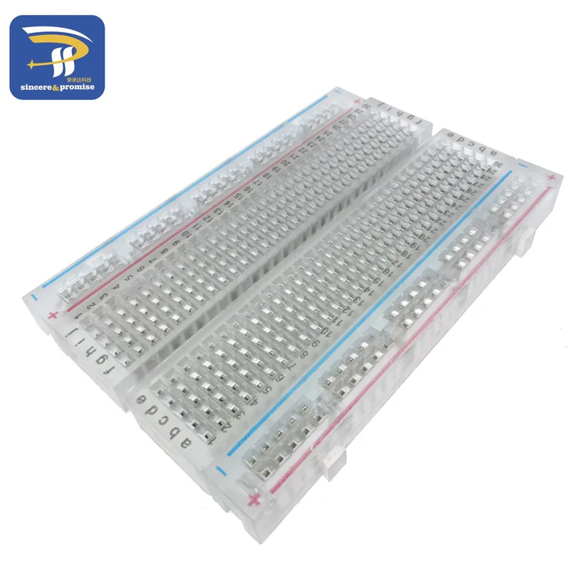 

400 Tie Point Interlocking Solderless mini Breadboard Transparent breadboard 83X55 mm Crystal Breadboard