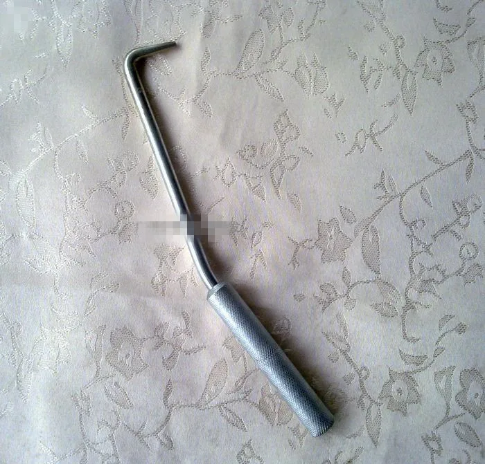 

9.4" 24cm Long Metal Handgrip Rebar Tying Hook Hand Tool Silver Tone