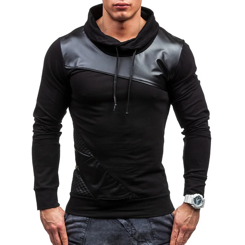 2017 New Brand Sweatshirt Male Stitching Fashion Mens Hoodies