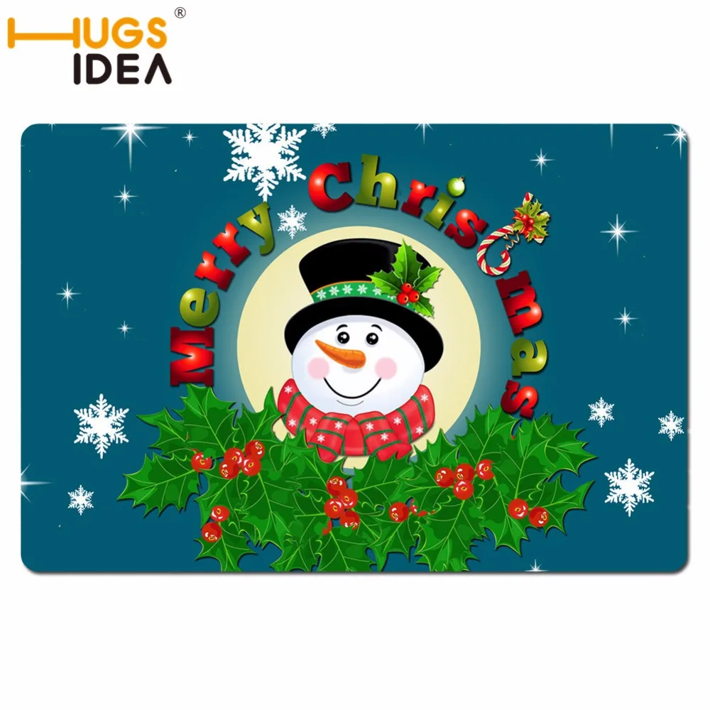 HUGSIDEA Рождественский ковер на Хэллоуин Нескользящий Впитывающий Коврик для ванны водонепроницаемый домашний Декор дверной коврик в спальню напольный коврик войлок+ резиновый коврик