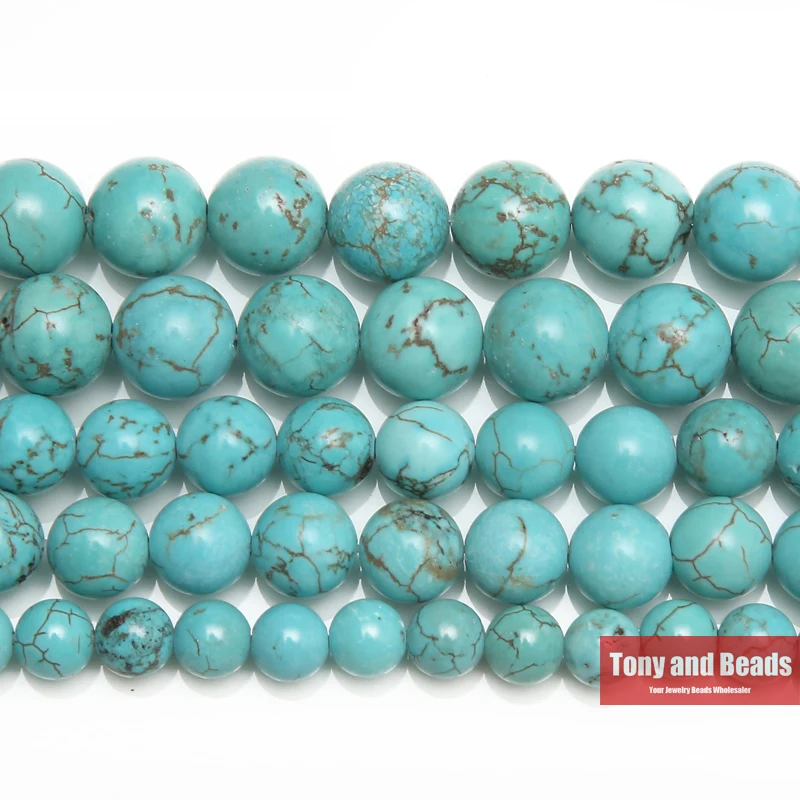 

Free Shipping New Natural Lt Blue Howlite Turquoises Round Loose Beads 15" Strand 4 6 8 10 12 MM Pick Size For Jewelry TB16