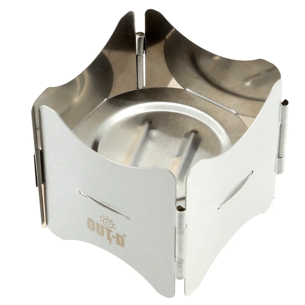 Camping Stove Portable Solid Fuel Camping Stove Statinless Steel Folding Outdoor Stove Furnace