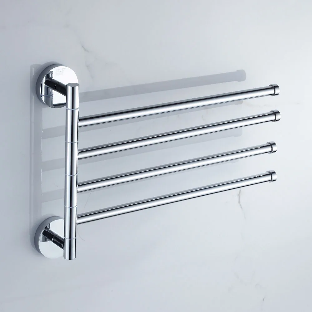 

Solid Brass Rotary Towel Rack Toilet Hanging Rack Bathroom Movable Bar 4 Arms Chrome Finish Wall Mounted bathroom accessories