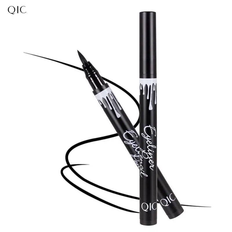 QIC Профессиональный Водостойкий карандаш для подводки глаз, стойкий супер черный жидкий карандаш для подводки глаз, тонкие линии, косметика, Быстросохнущий макияж