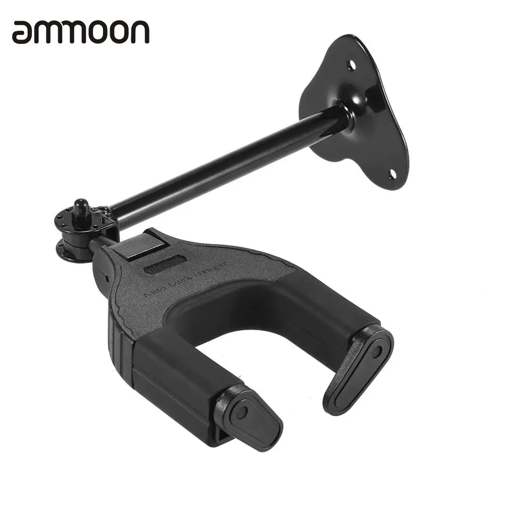 Adjustable Wall Mount Guitar Hanger Hook Acoustic Guitar Holder Keeper Auto Grip System Metal