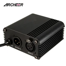 ARCHEER 48V US Phantom источник питания с адаптером шумоподавления для конденсаторного микрофона оборудование для записи музыки