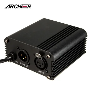 

ARCHEER 48V US Phantom Power Supply With Adapter Noise Canceling For Condenser Microphone Music Recording Equipment