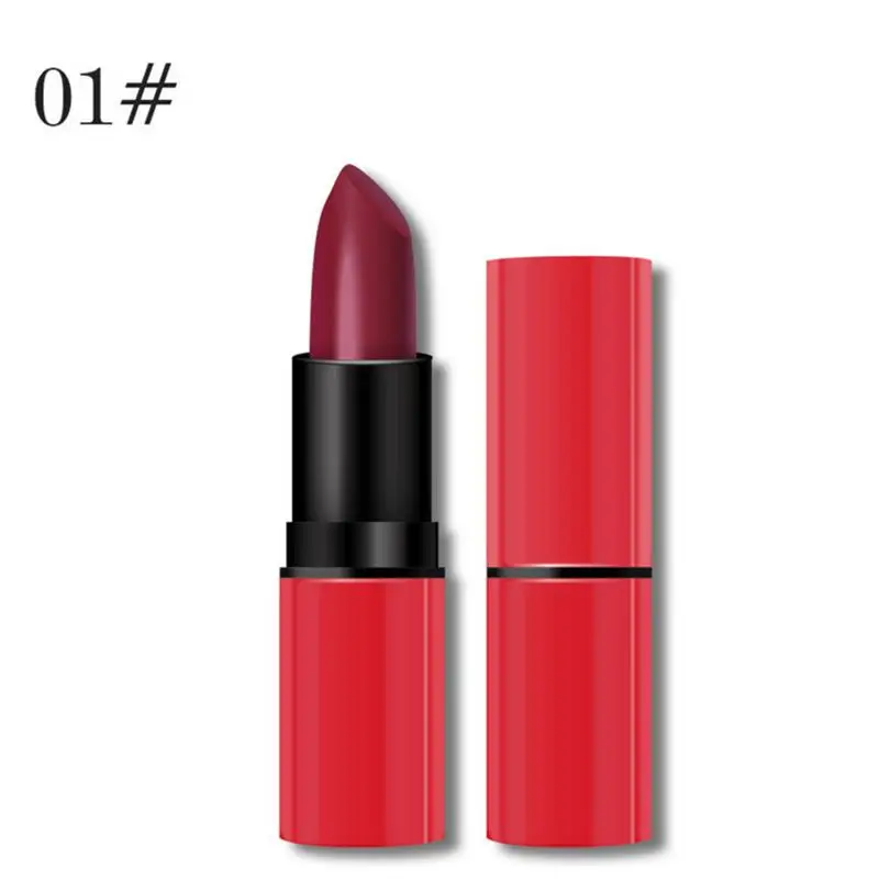 New Lipstick Matte Waterproof Velvet Lip Stick 8 Colors Sexy Red Brown Pigments Makeup Matte Lipsticks Beauty Lips - Цвет: 01