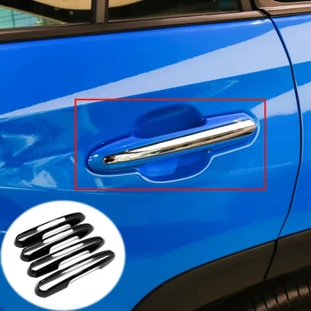 

ABS Black style For Toyota RAV4 RAV 4 2019 accessories Car door protector Handle Decoration Cover Trim Sticker Car Styling 4pcs
