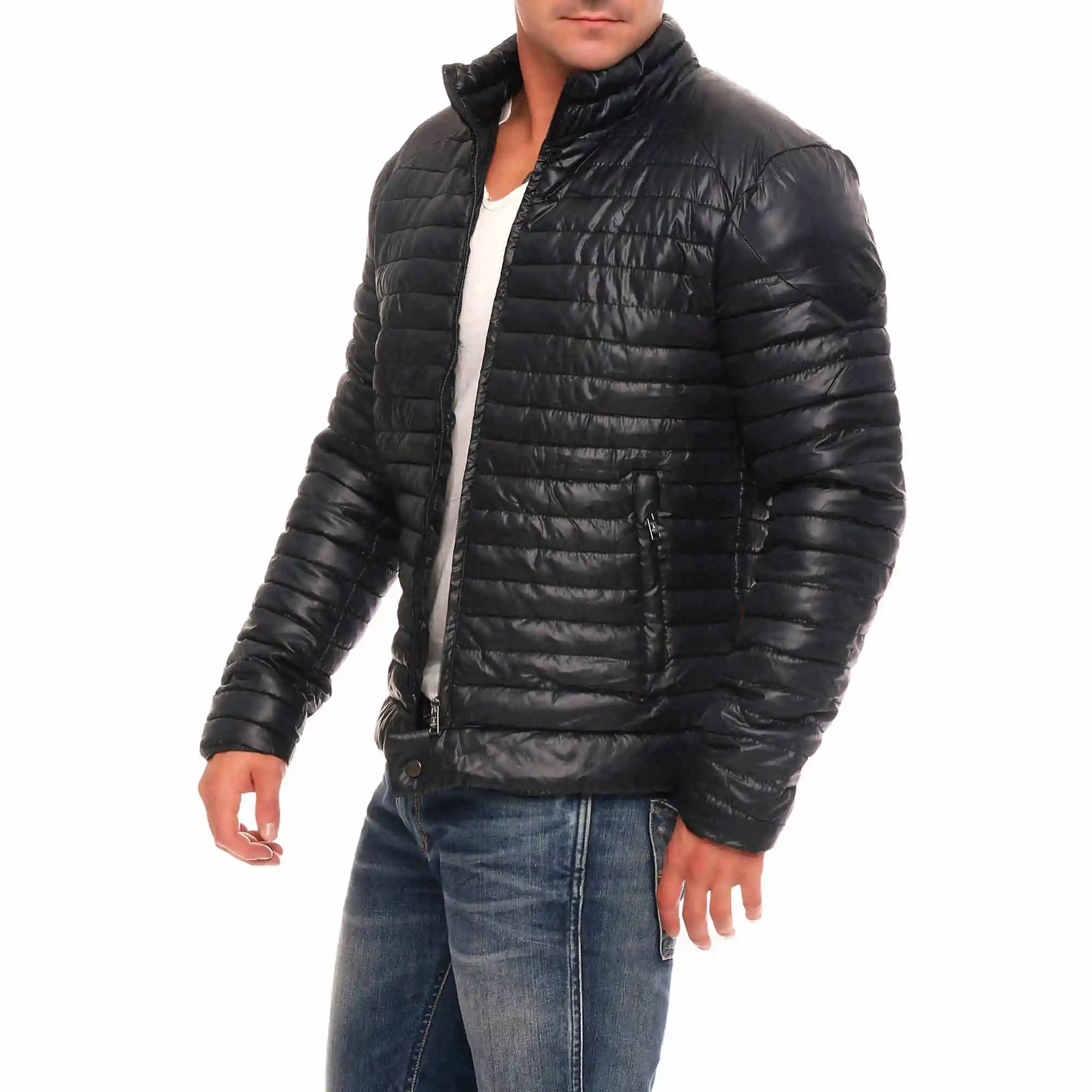 ZOGAA Мужская Зимняя Повседневная Толстая стеганая куртка на молнии тонкие мужские модные пальто Мужская парка верхняя одежда теплый плащ куртка мужская зимняя - Цвет: Черный