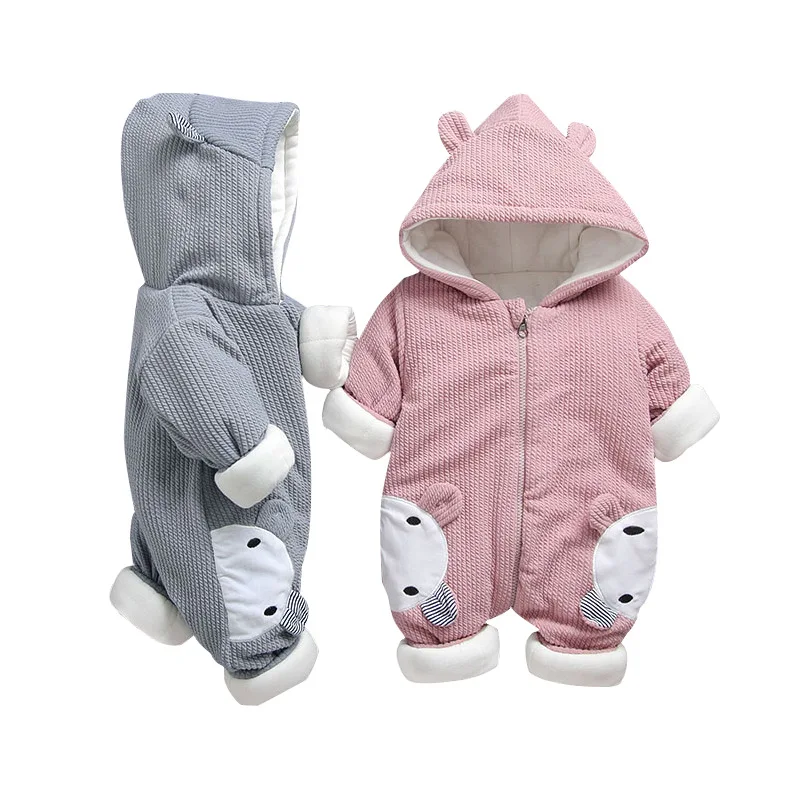 

2019 Winter Baby Boy Romper Knitted Cartoon New Born Baby Clothes Cotton Warm Girl Jumpsuit Autumn Unisex Ribbed Baby Clothes