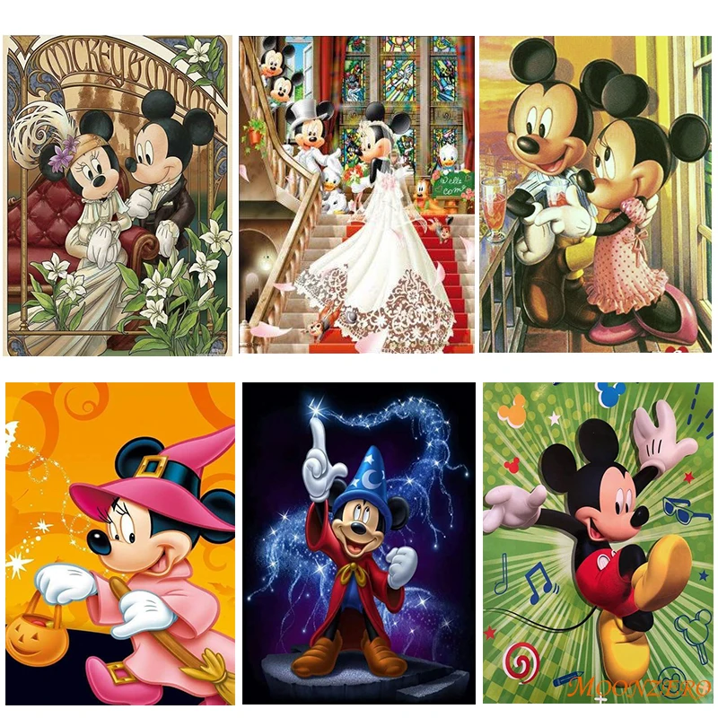 

DIY 5D Diamond Mickey Minnie Cartoon Series 3D Diamond Embroidery Painting Diamond Mosaic Square Complete Home Decoration Wall