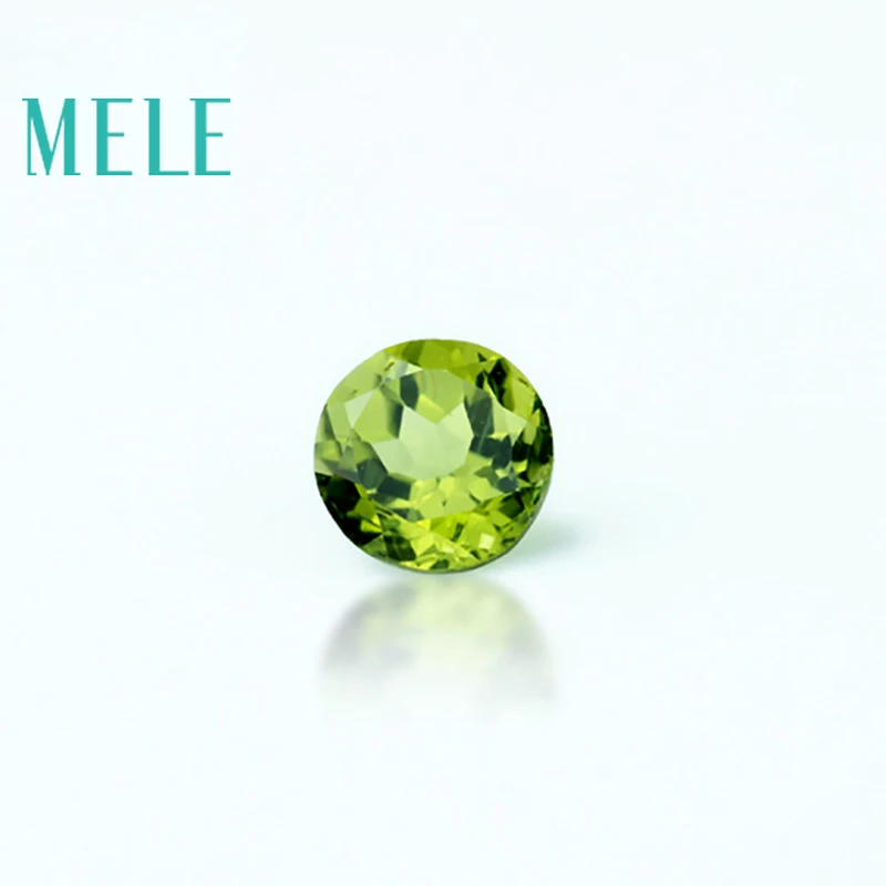 Natural green peridot stone,5mm round cut loose gemstone for jewelry making,Designer DIY stone