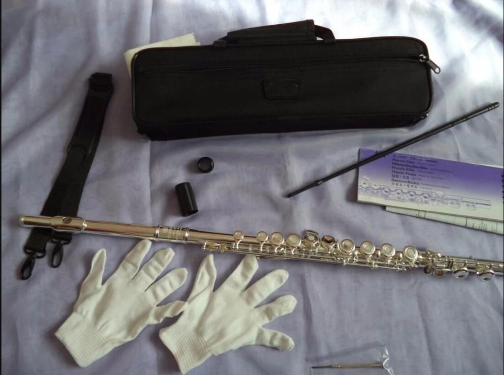 

Professional FL-471 16 Holes Opening C Tone Flute White Copper Silver Plated Musical Instruments With Case And Accessories