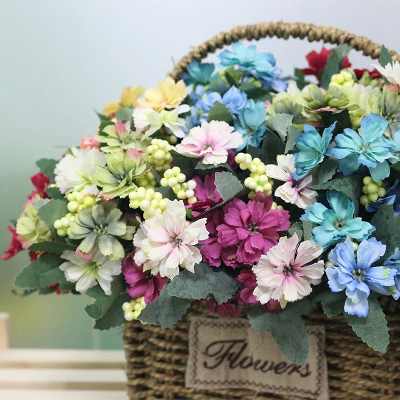 JAROWN Simulation European Small Chrysanthemum Artificial Silk Cosmos Flowers For Wedding Photography Decoration Home Decor (4)