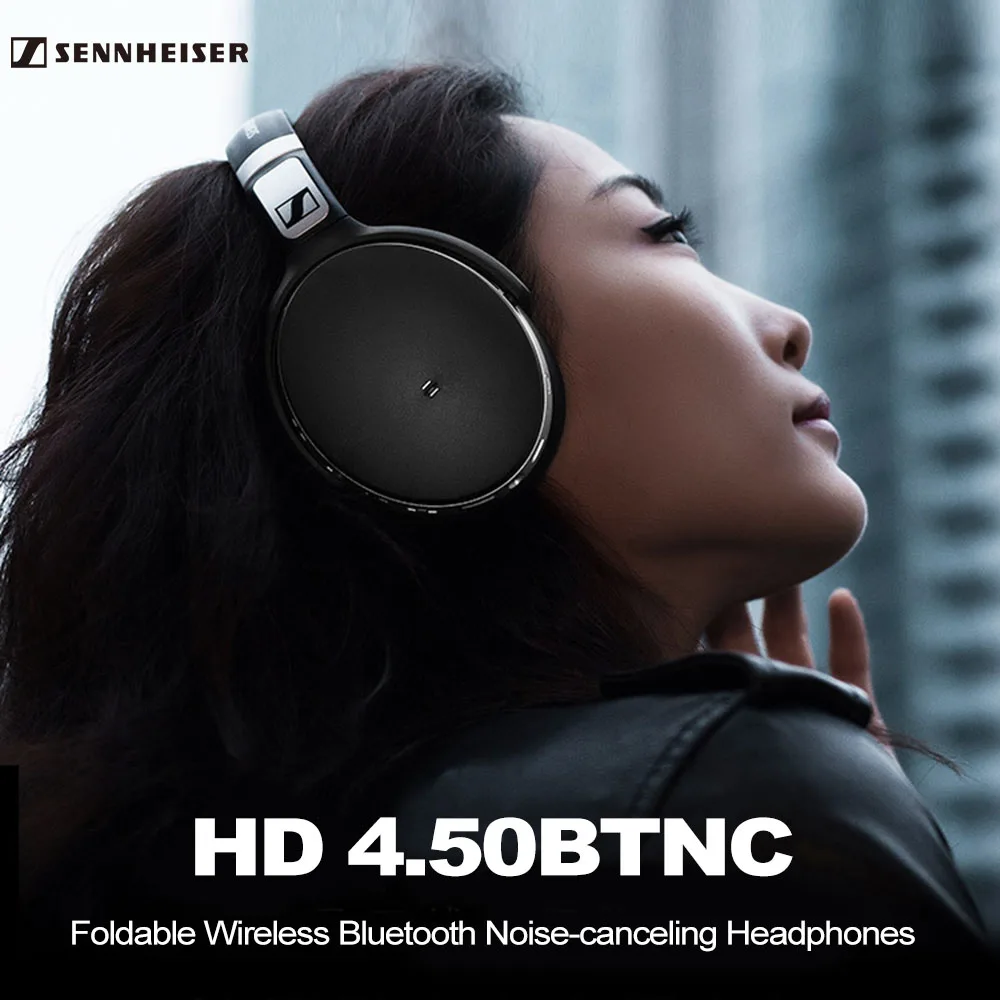 Беспроводные bluetooth-наушники Sennheiser HD 4,50 BTNC, Накладные Наушники Hi-Fi, наушники ANC Apt-X Bluetooth 4,0 NFC соединение