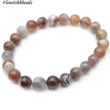 8 мм натуральный серый персидский Агат Ботсвана Камень круглые бусины эластичная линия бисерные браслеты женские ювелирные изделия