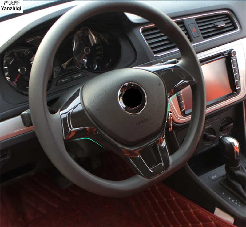 ABS хромированные декоративные наклейки на руль с блестками для Volkswagen VW JETTA 6 MK6 BORA POLO tiguan L
